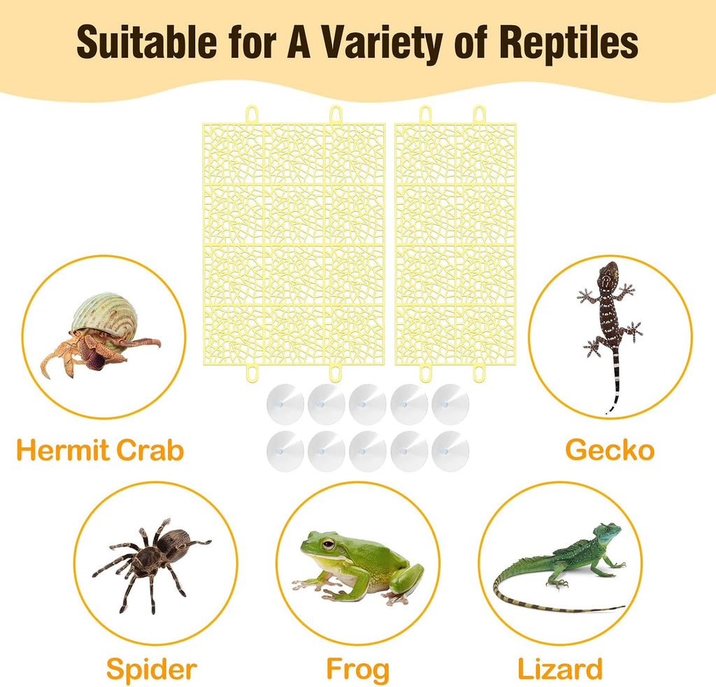 Hermit Crab Climbing Wall Set – 2 Pack Mesh Ladder Climbing Toy for Hermit Crabs, Gecko, Spider and Reptile Pets Tank Accessories Enrichment Habitat Decor for Climbing, Exercise and Exploration