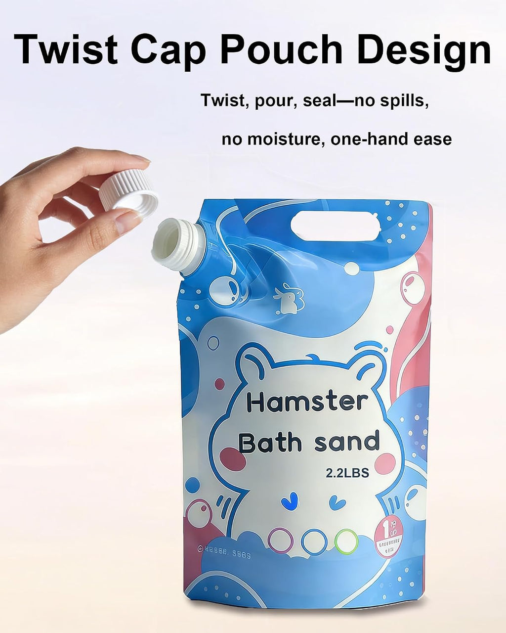 Meow&Woof Hamster Sand Bath Container, Large Sandbox Toilet Gerbil Batheoom, Hamster Sand, 2.2lbs Chinchilla Dust Bath, 100% Natural Sands