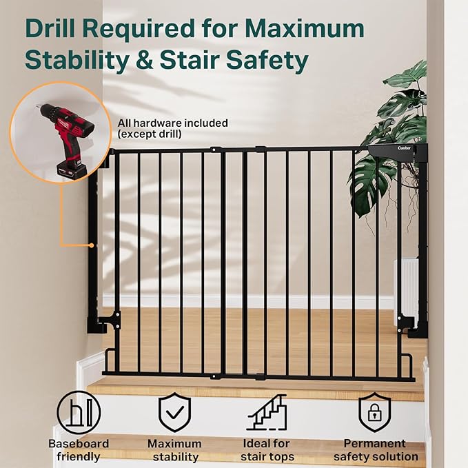 Cumbor 2 Pack 29.2-43" No Bottom Bar Baby Gate - Image 7
