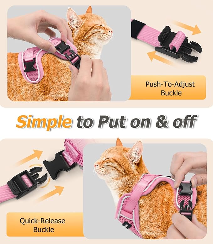 Halypet Cat Harness and Leash Set Escape Proof Adjustable Cat Leash Comfortable - Image 8