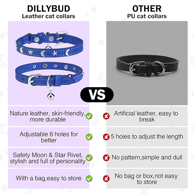 Leather Cat Collars for Boy Girl Cats - Image 5