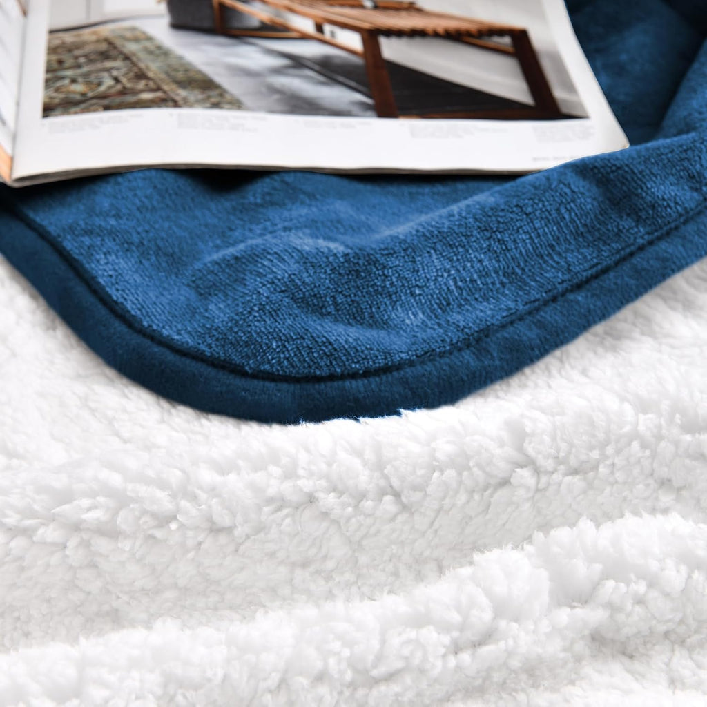 Soft Waterproof Blanket for Bed Couch Sofa, Navy Blue, 50x60 inches