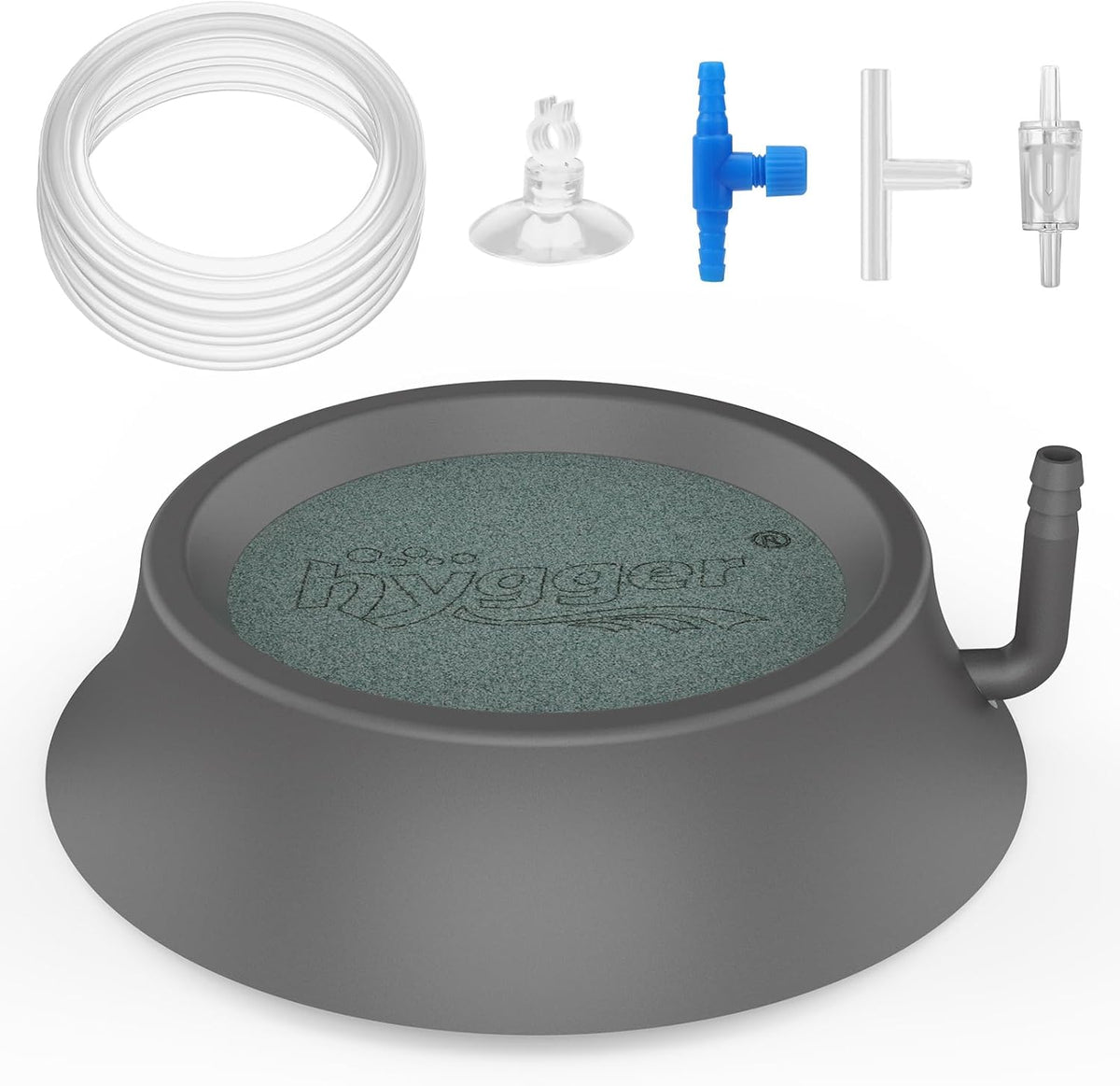 hygger Aquarium Air Stone, Fish Tank Bubbler Aerator with Stainless Steel Base, Oxygen Diffuser for Nano Air Pumps Hydroponics Small Ponds and Fish Tanks