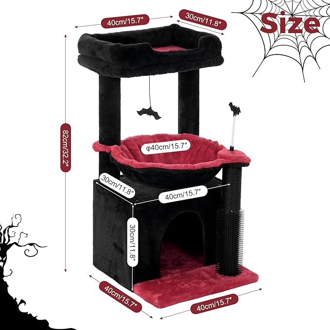 Gothic Cat Tree 32 Inches Small Cat Tree - Image 6