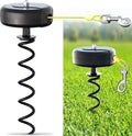 Dog Tie Out Cable and Stake 360° No Tangle Heavy Spiral Yard Stake and Retractable Dog Leash for Dogs Up to 10-90 lbs, 30ft Dog Chain for Outside Yard Camping Park (Black)