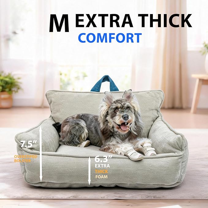 Orthopedic Dog Bed with Memory Foam, Washable Plush Pet Bed - Image 2