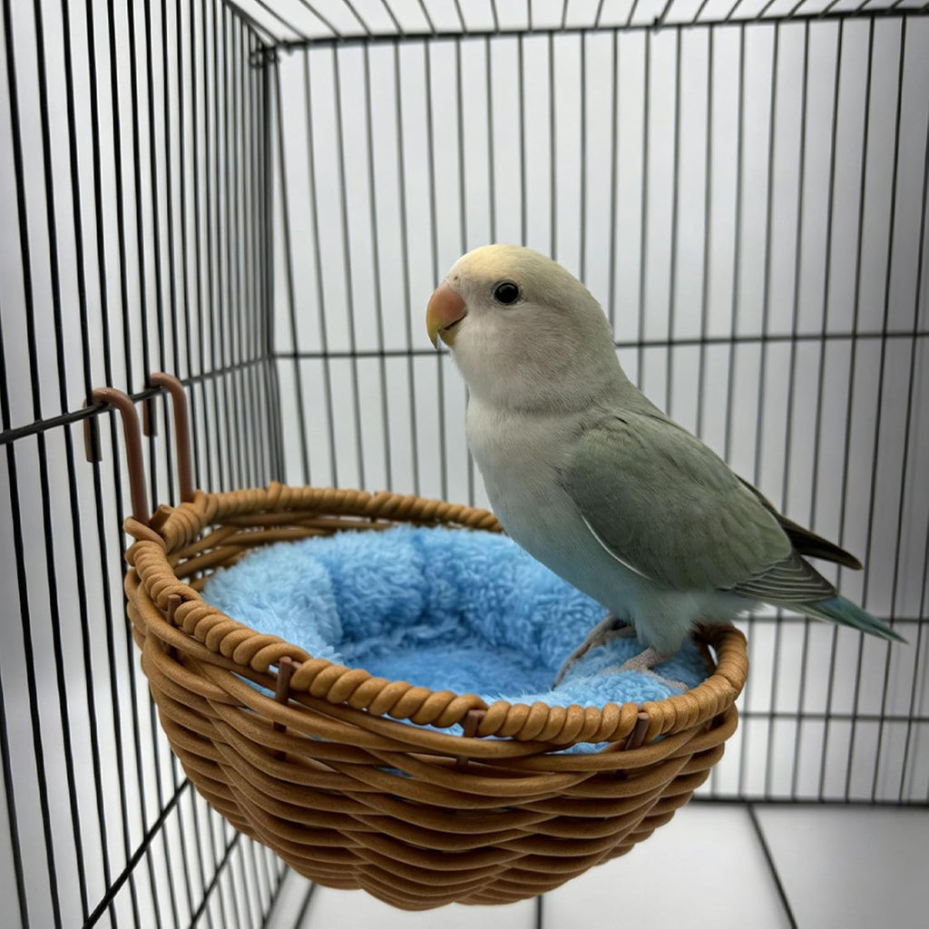 Rattan Bird Nest for Cage，2PCS Hanging Parrot Breeding Nesting House