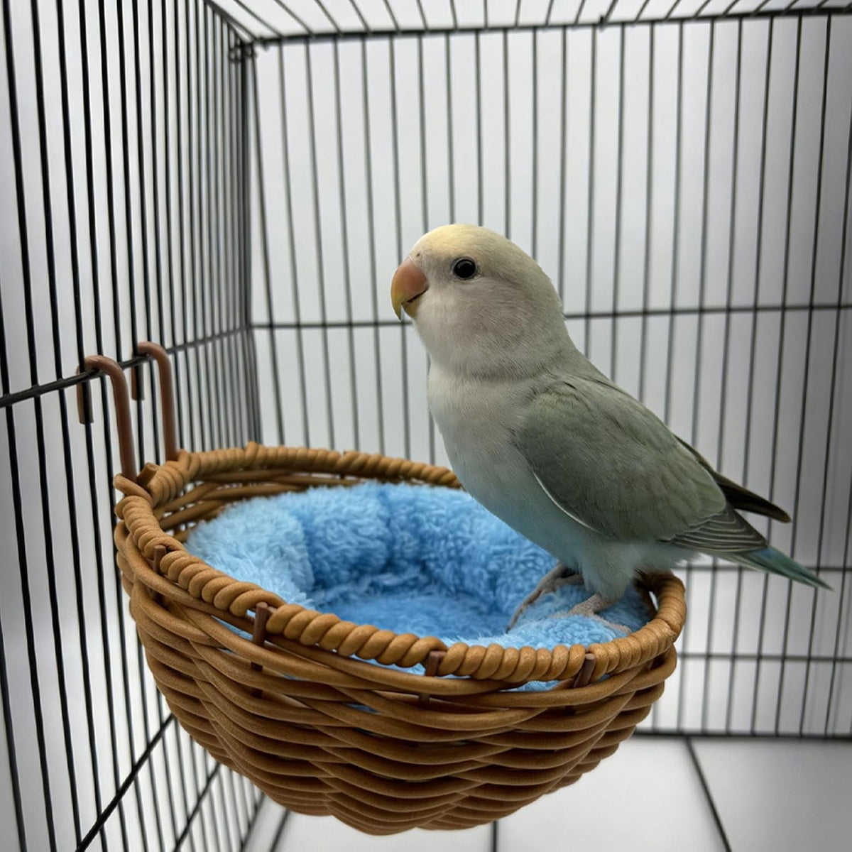 Rattan Bird Nest for Cage，2PCS Hanging Parrot Breeding Nesting House
