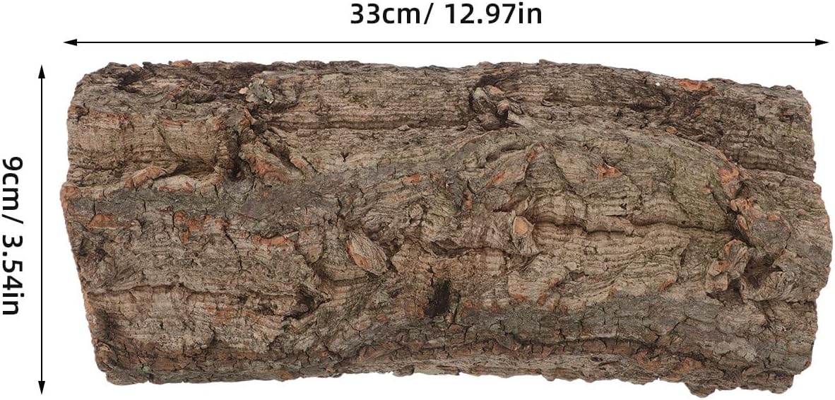 Veemoon Natural Tree Trunk Reptile Hide, Hollow Wood Log Lizard Hide Cave Reptile & Amphibian Habitat Hideouts Aquarium Climbing Platform Fish Tank Shelter Landscape for Pet Tank Supply, 8×4"