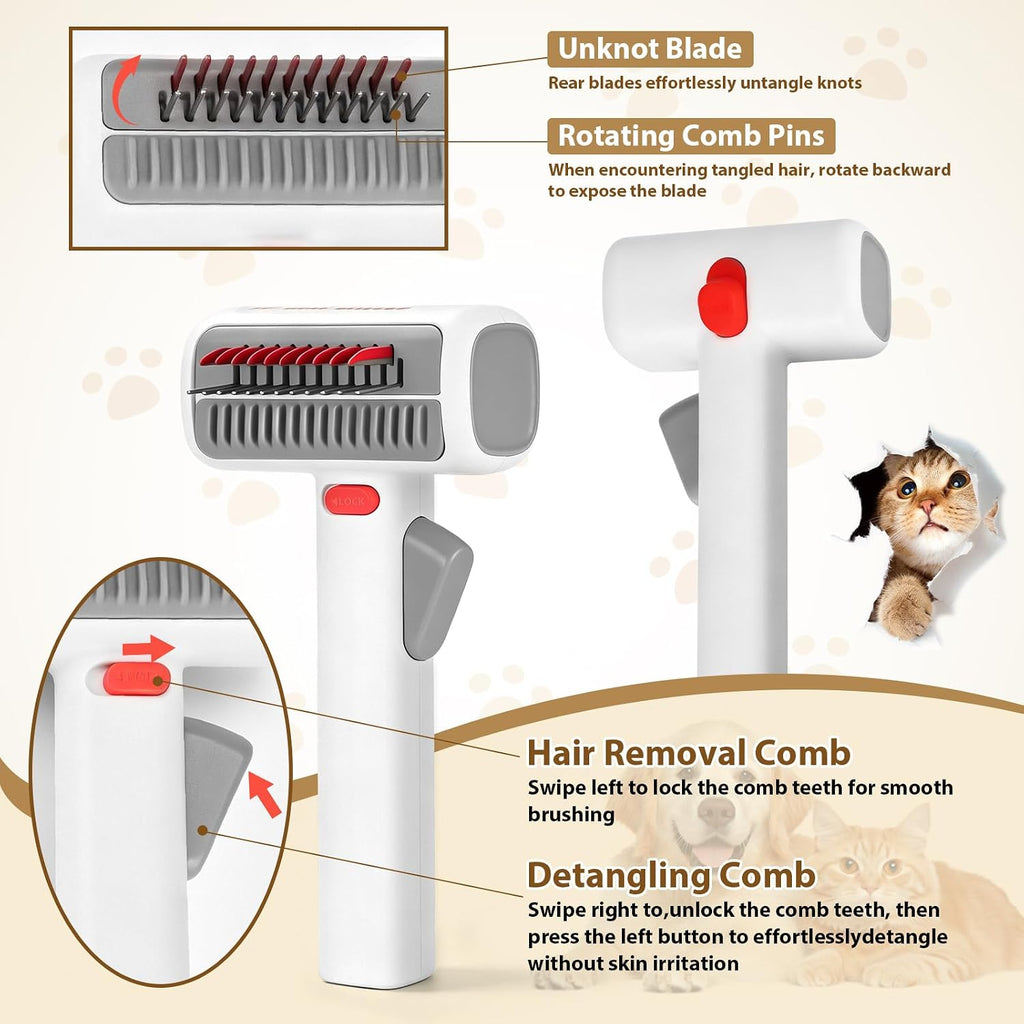 Deshedding Brush for Cats, Cat Dematting Tool, Cat Brush for Matted Fur