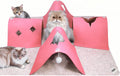 4-Way Cat Tunnels for Indoor Cats, Interactive Toys with Plush Ball