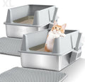 2 Pack Stainless Steel Litter Box, XL Metal Cat Litter Box by Unknown