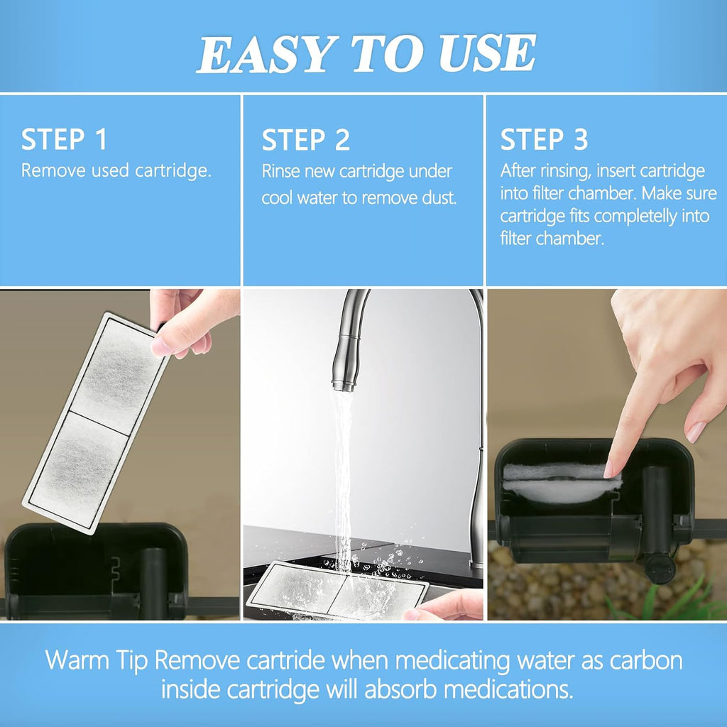 8-Pack Aquarium Filters Cartridge Replacement Compatible with Top Fin RF-L Large Retreat Filter Cartridges