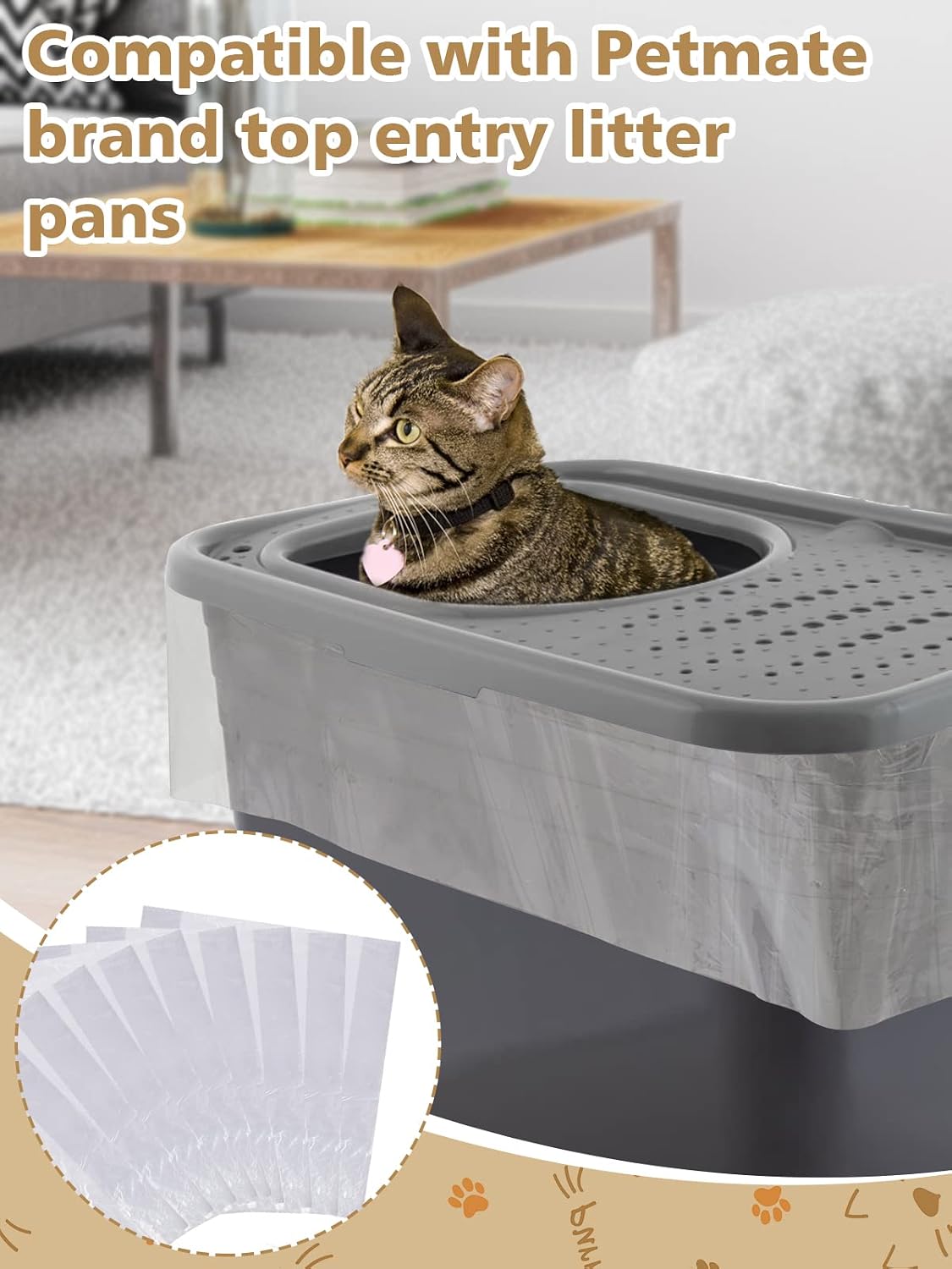 MEWTOGO 24 Pcs Litter Pan Liners Compatible with Petmate Pans