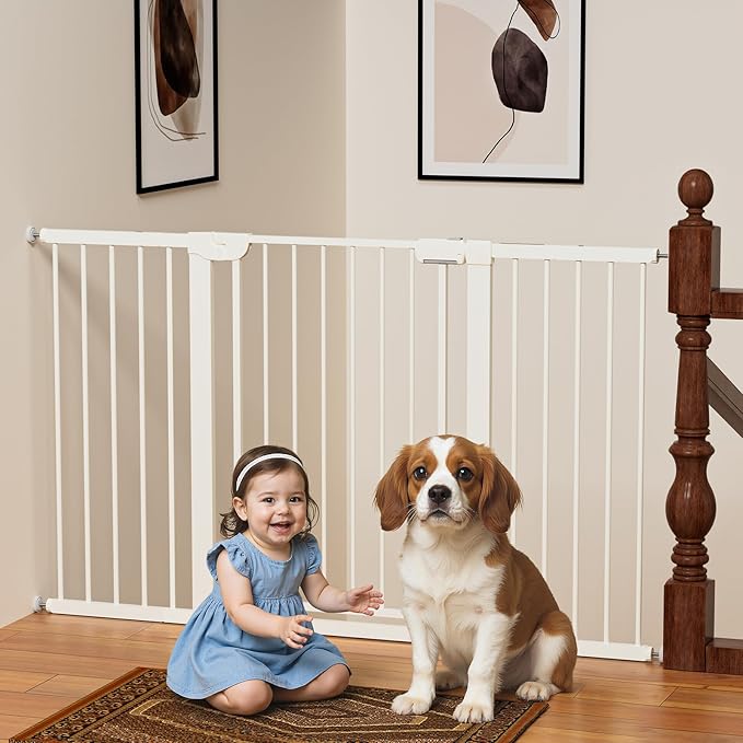29.5-59.8" Magnetic Baby Gate for Stairs, Baby Safety Essentials, Auto Close by Mutak