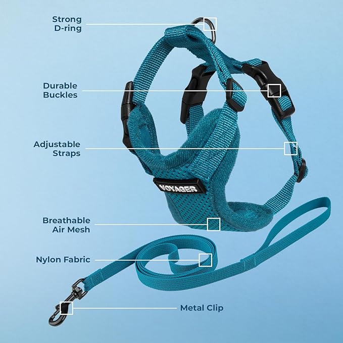 Voyager Escape-Proof Step-in Lock Cat Harness & 5ft Neoprene-Handle Leash Set - Image 3
