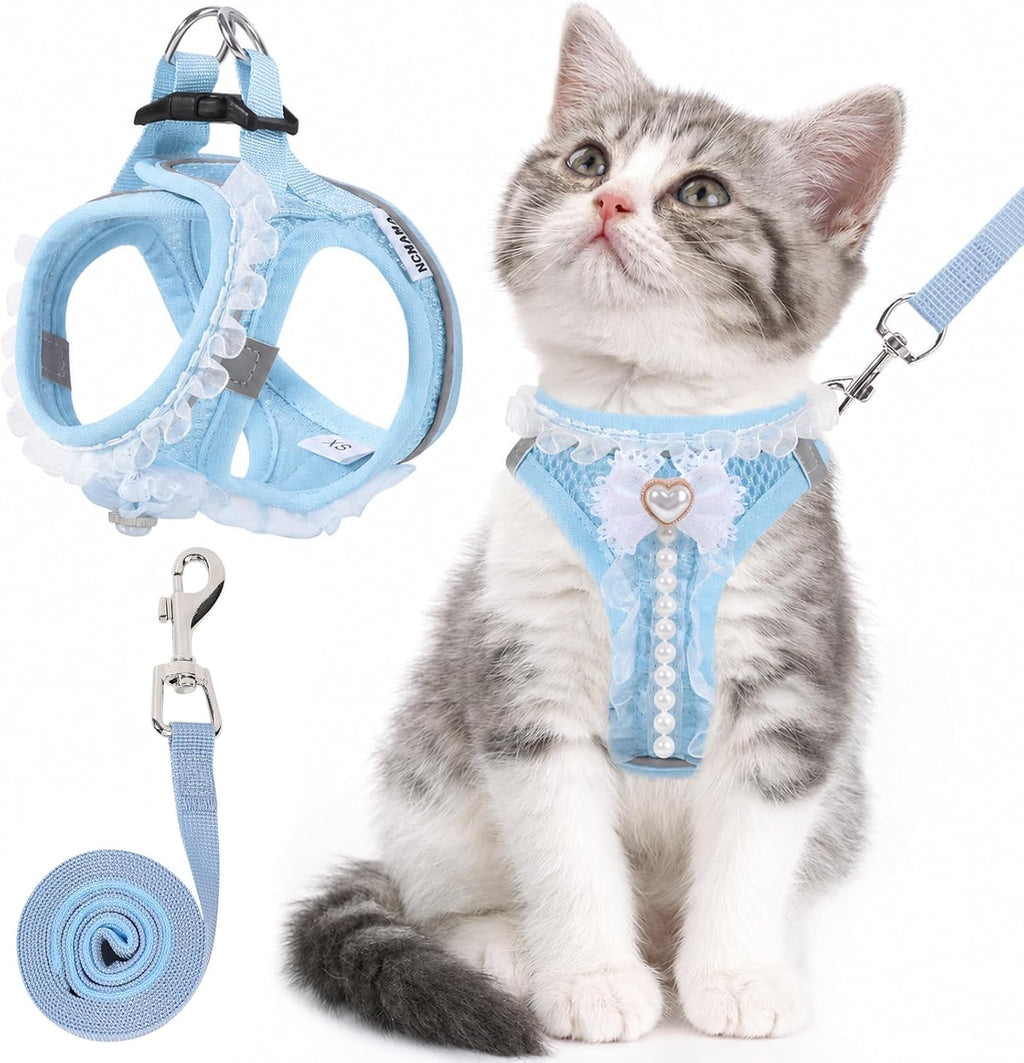 Cat Harness and Leash Set Escape Proof Walk Harness for Cats Pink XS