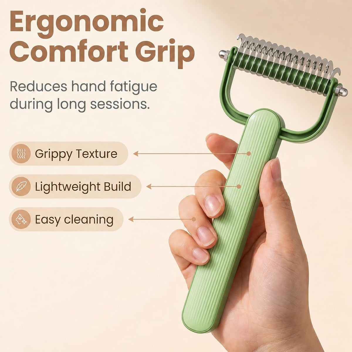 2PC Double Sided Dematting Comb for Dogs and Cats, Pet Grooming Comb