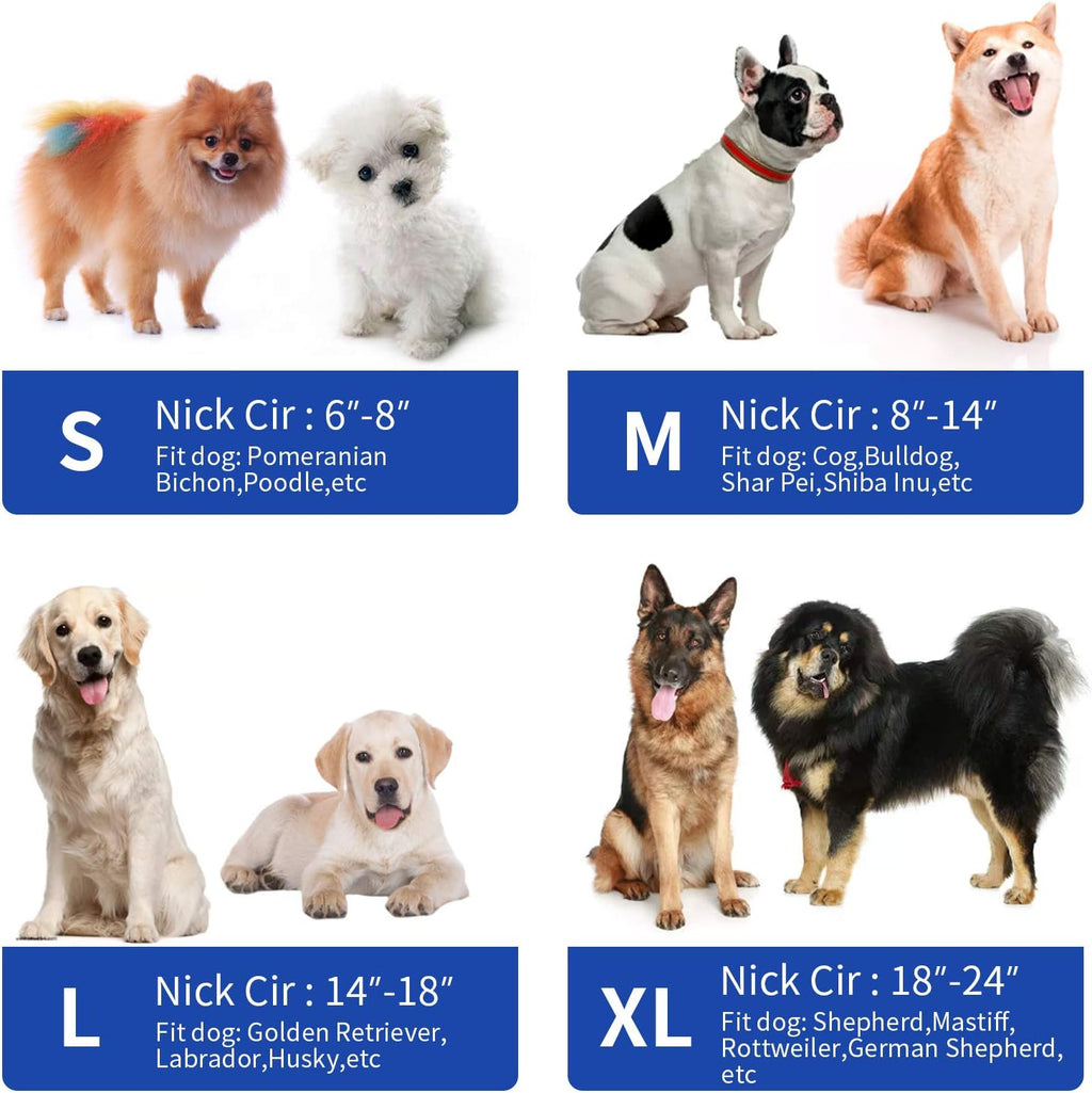 MCHY Inflatable Dog Cone,Adjustable Recovery Collar for Dogs After Surgery,Prevent from Biting & Scratching,Not Block Vision (Blue, S-Neck 7''- 12'')