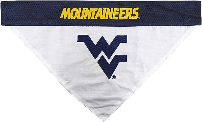 Pets First Collegiate Pet Accessories, Reversible Bandana, West Virginia - Image 3