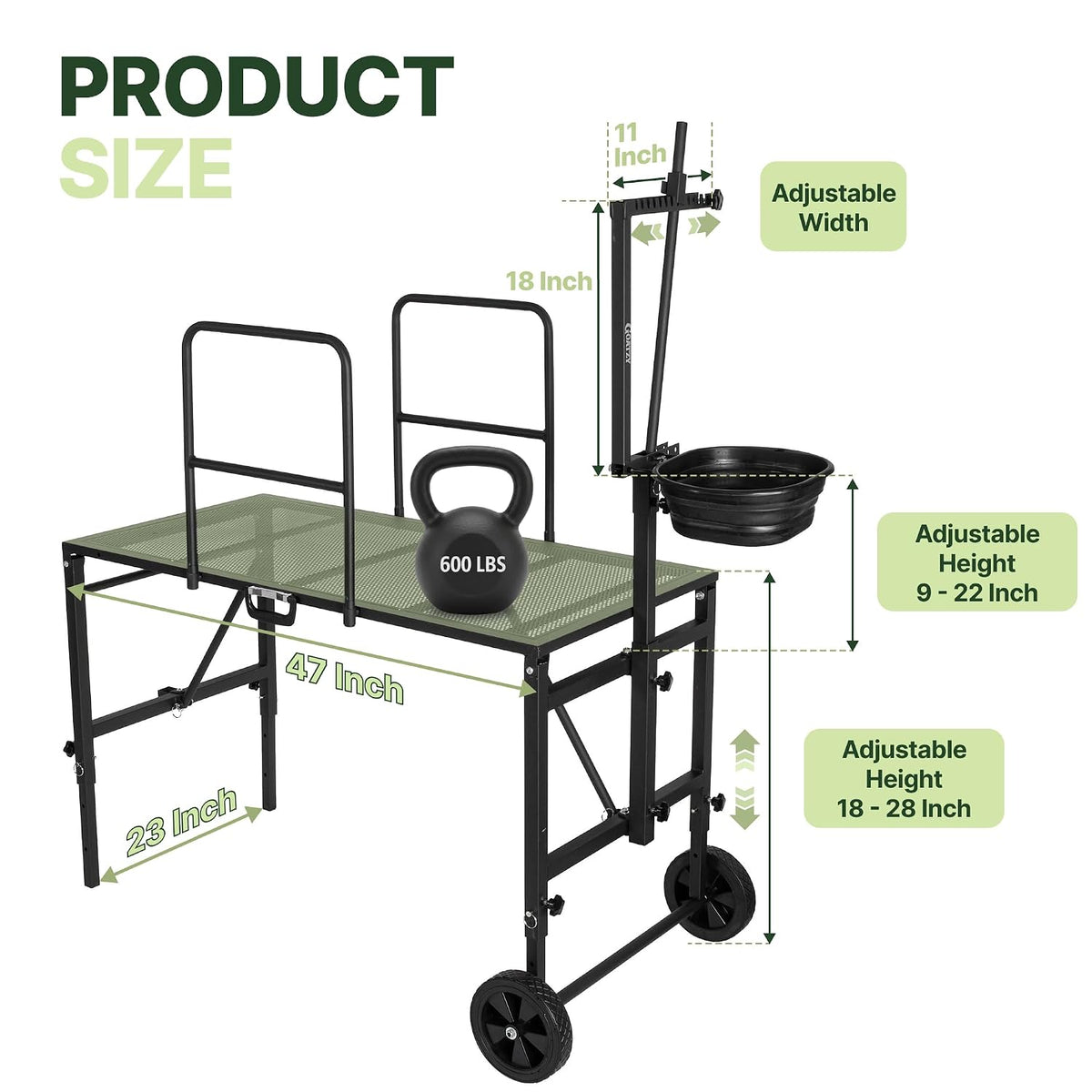 Goat Milking Stand, Goat Stand for Hoof Trimming & Grooming, Black