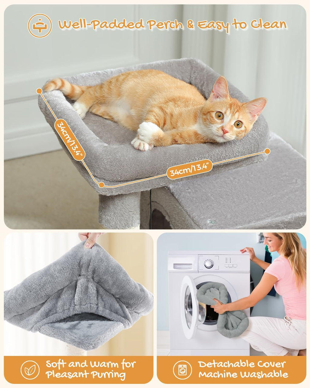PAWZ Road 30" Cat Tower, Small Cat Tree with 2 Condos for Indoor Cats