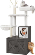 Feandrea Cat Tree with Litter Box Enclosure, 59-Inch, 2-in-1 Condo
