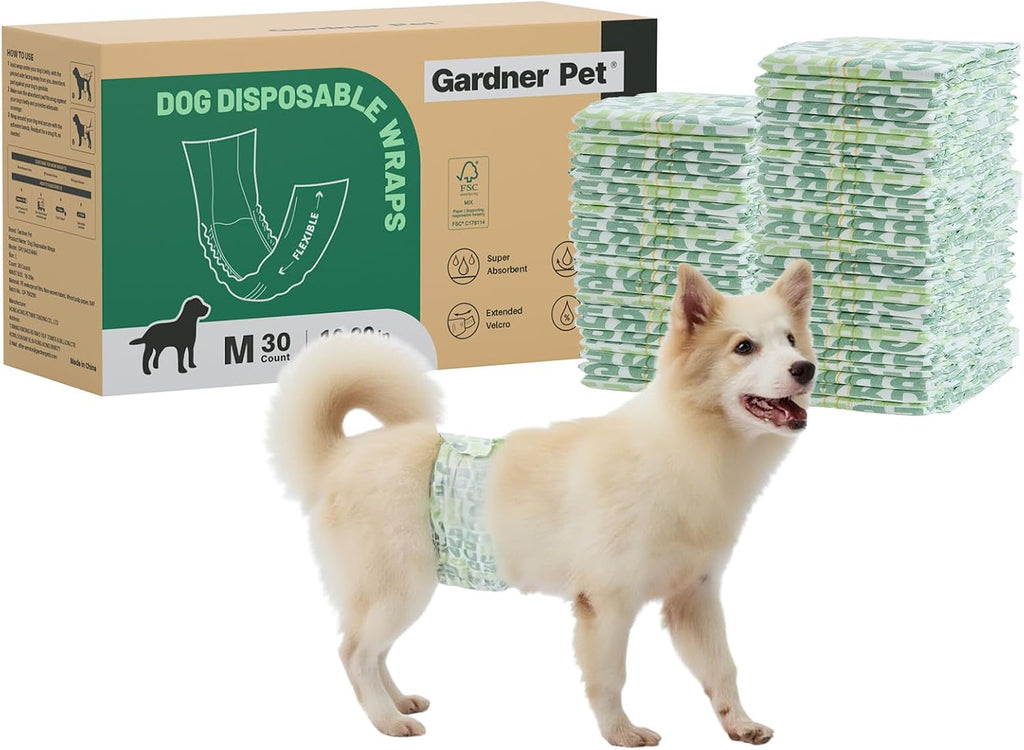 Dog Diapers Male, Medium 16-20" Waist, Max Absorb with Wetness Indicator