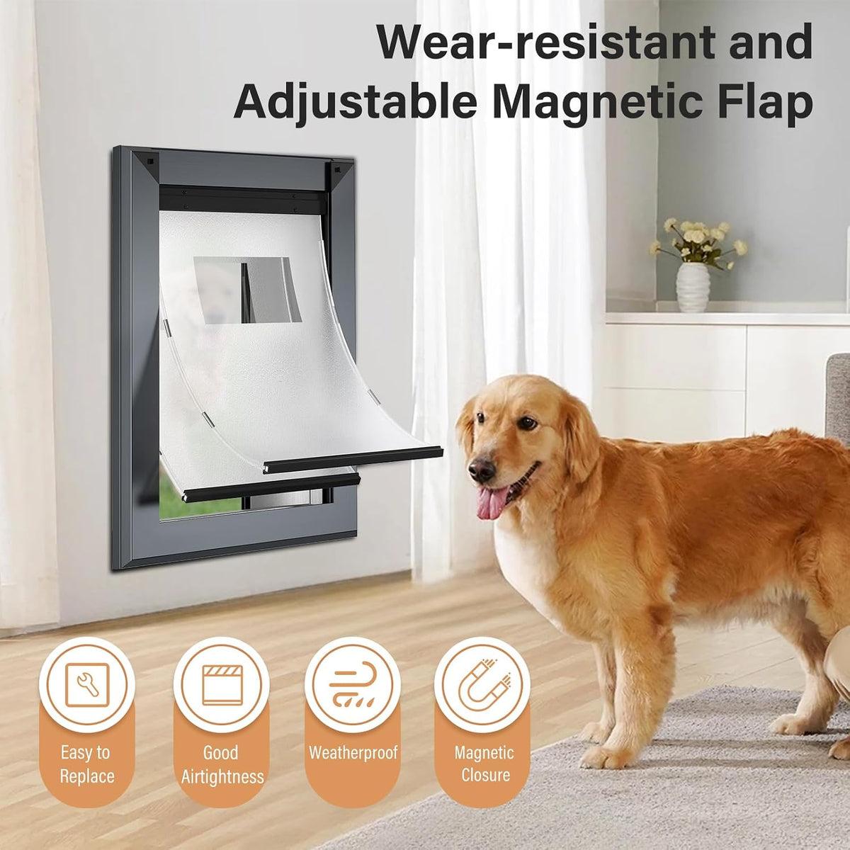 FreeStanding Replacement Pet Door Flap.Easy to Install (Small)
