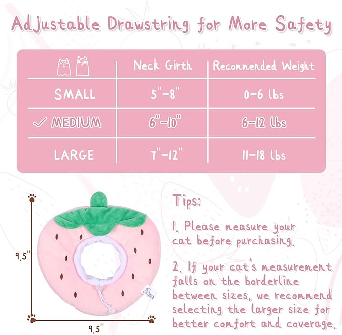 ANWA Adjustable Cat Cone Collar Soft, Cute Cat Donut Collar After Surgery - Image 2