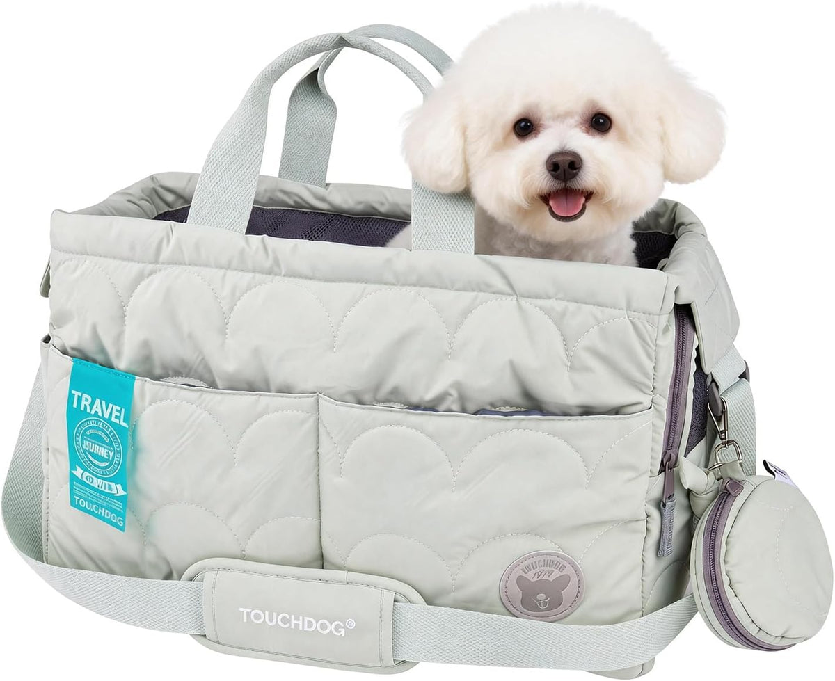 Macaron Cloud Pet Carrier Bag for Small Dogs and Cats, Lightweight&Soft Puppy Carrier with Large Pocket, Breathable Pet Travel Carrier，ups to 14lbs (Pea Green)