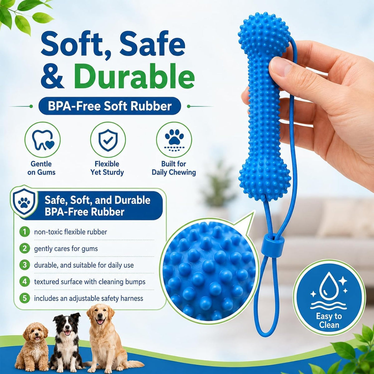 2Pcs Dog Toothbrush Helper,Dog Mouth Opener for Easier Teeth Cleaning,Dual-Action Canine Dental Prop,Bite and Brush Dental Toy for Dogs Teeth Cleaning,Adjustable Strap