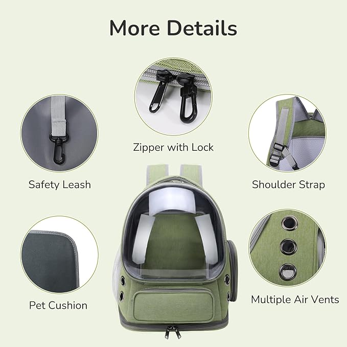 Cat Backpack Carrier for Large Cats, Expandable Cat Bubble Backpack, Dog - Image 6