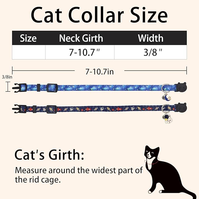 Cat Collar Breakaway, 2 Pack Cotton Cats Collars - Image 5
