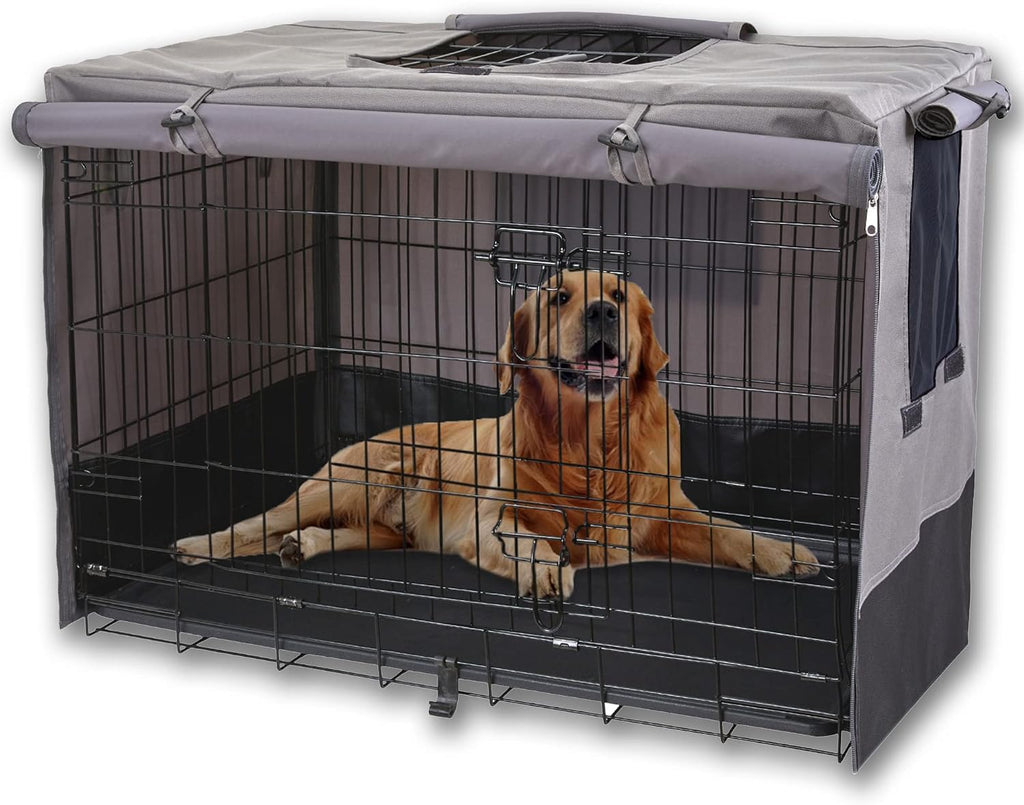Rachmi 36" 600D Canvas Privacy Dog Crate Cover, Water Resistant Windproof