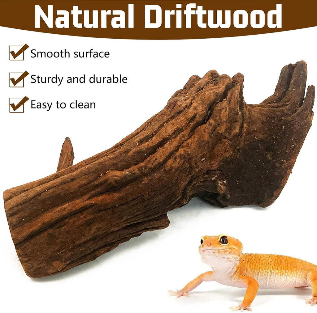 Hamiledyi Bearded Dragon Driftwood for Reptile, 10in Snake Climbing Branch