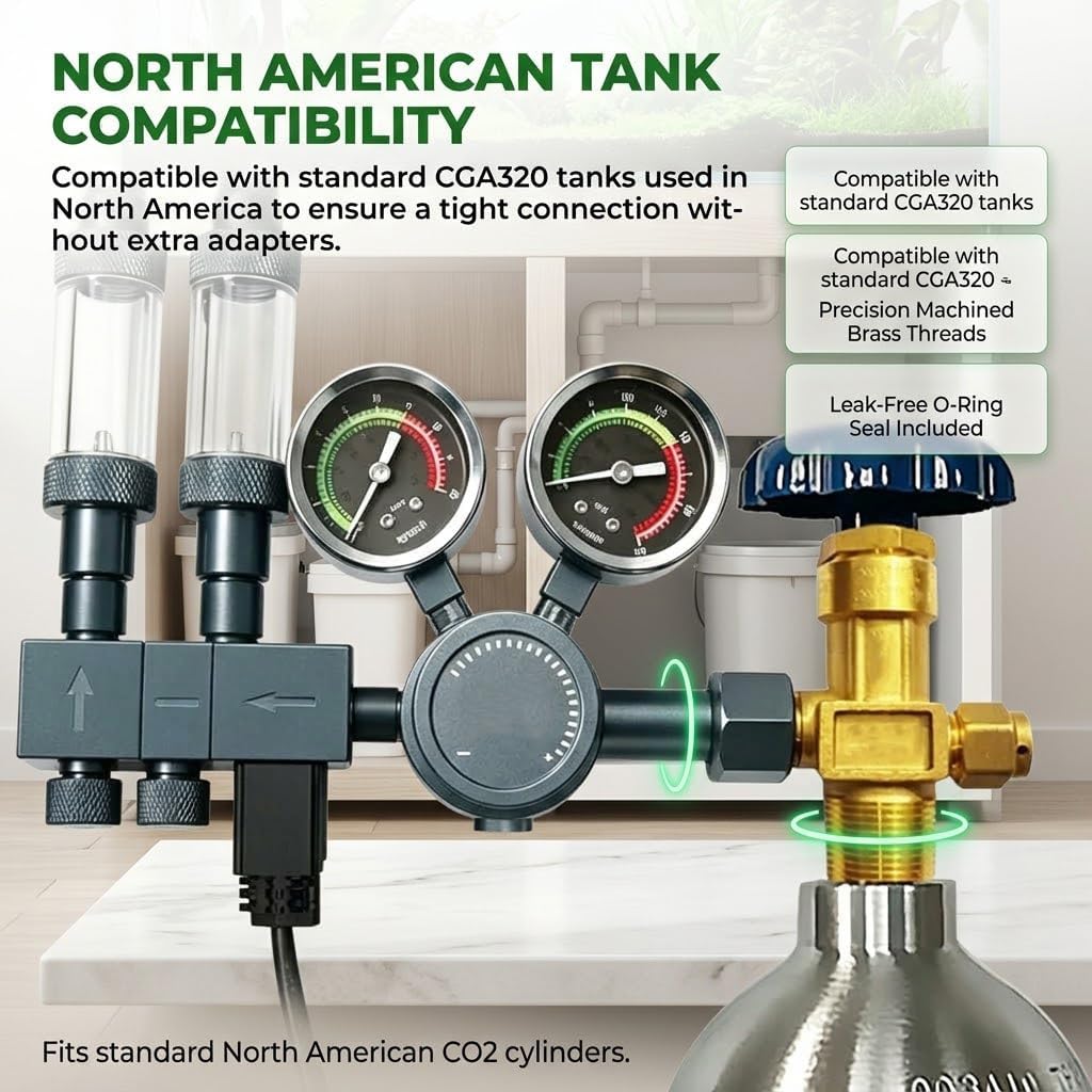 CGA320 Upgraded Aquarium CO2 Regulator System