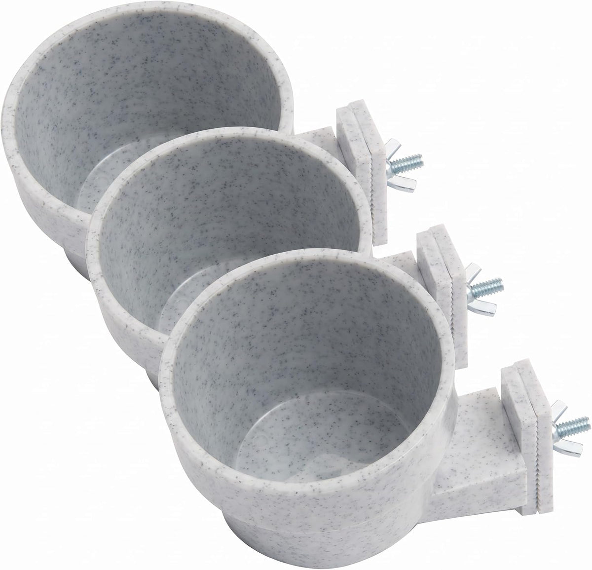 Lixit® Quick Lock Removable Bird Cage Bowls for Birds, Rabbits, Dogs, Cats, Guinea Pigs and Other Small Animals - Made in USA (Gray, 10 Ounce)