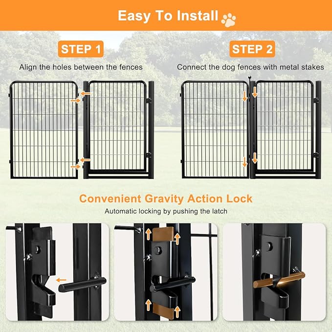 Wide Gate Dog Fence Outdoor Pens Outside, Portable Dog Play Pen 40" H 22 Panels - Image 7