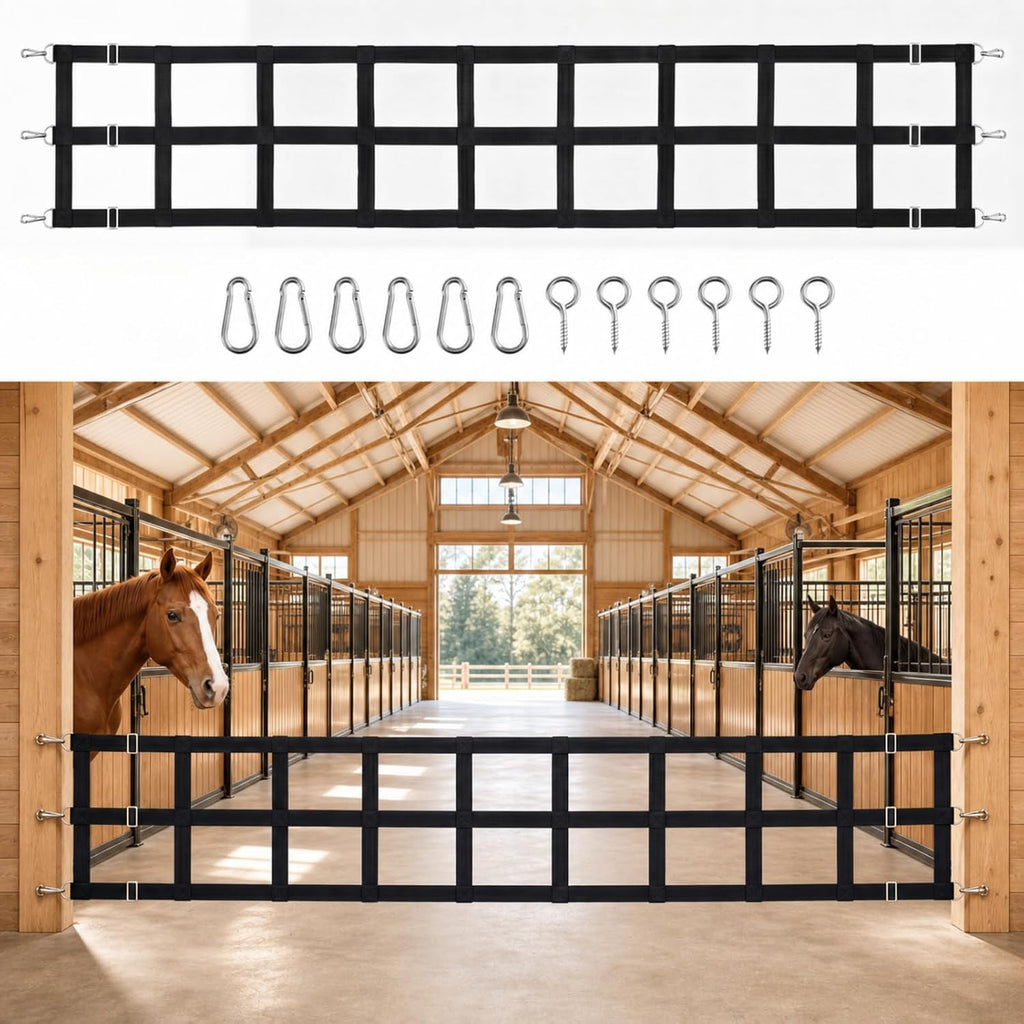 Zonon 10' x 20'' Adjustable Polyester Stall Guards for Horses, Blue