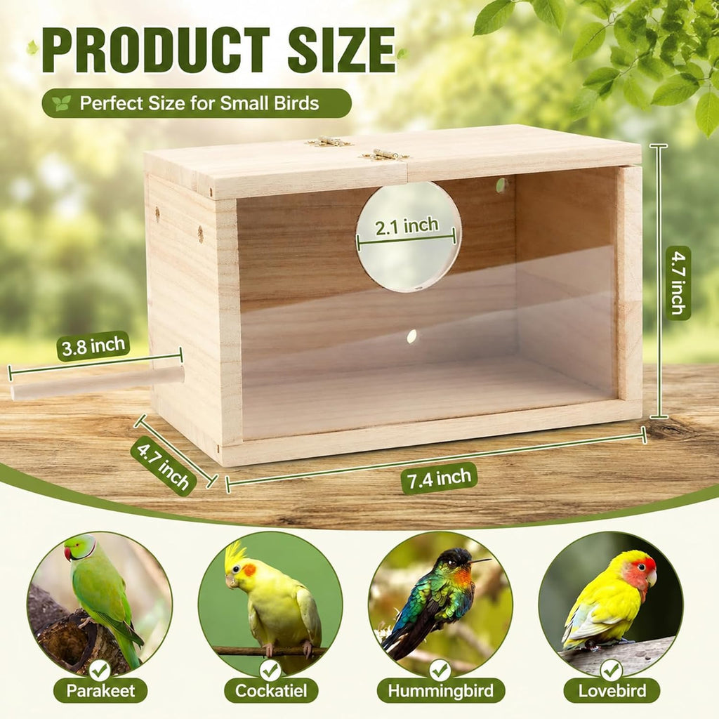 Rypet Parakeet Nesting Box, Cockatiel Bird Nest Box with Perch(S)