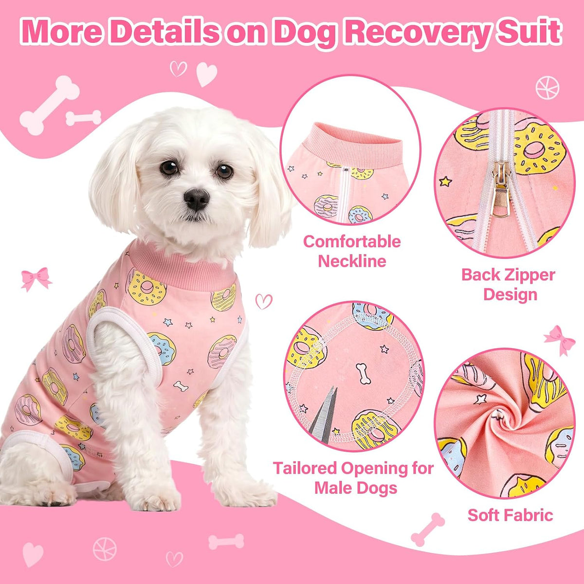 Coppthinktu Recovery Suit for Dogs After Surgery, Dog Onesie Surgical Suit
