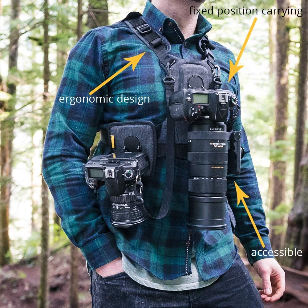 Cotton Carrier CCS G3 Camera Harness System for 2 Cameras, Grey