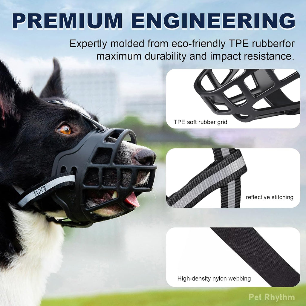 Dog Muzzle for Medium Large Dogs, Soft Basket Muzzle for Dogs, Adjustable