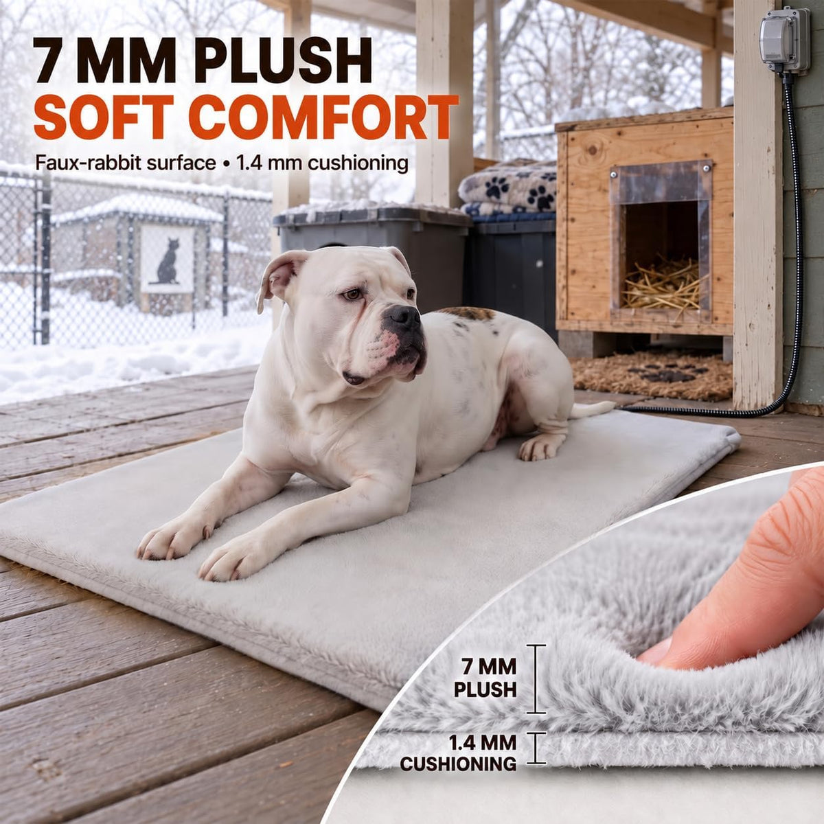 SwSun Cat Heating Pad, Stepless Rotary Knob 86-122°F, 35 x 24 Inch