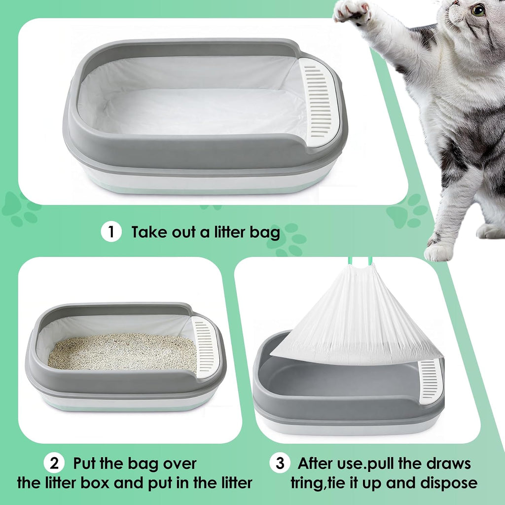 Cat Litter Box Liners, 30 Count, Large 37" x 18", 2.8 Mil Thick