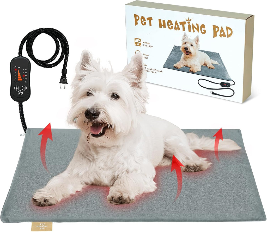 Vannon Pet Heating Pad for Dogs & Cats, Adjustable Heat with Timer, 17.7"