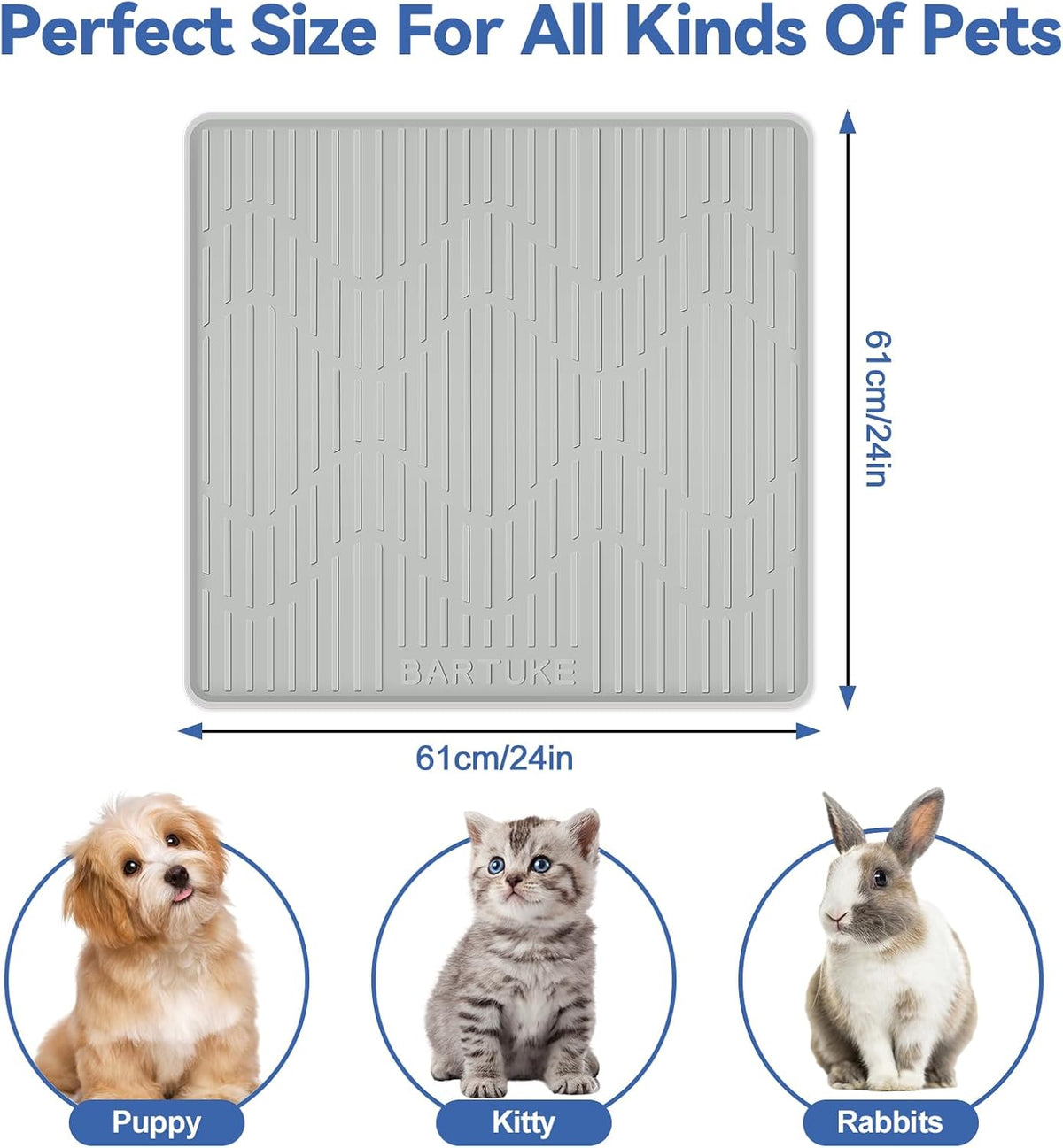 Silicone Pet Cage Liner Mat, 24" x 24"