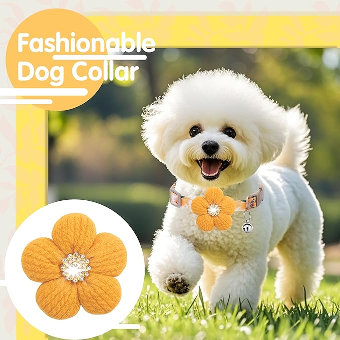 Small Dog Collar with Flower, Puppy Collar - Image 3