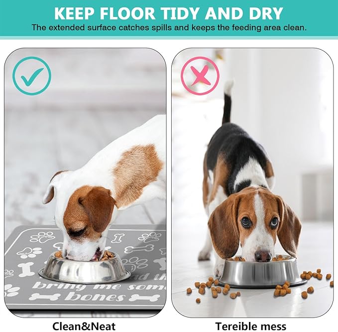 Pet Feeding Mat for Floors Waterproof Dog Mat for Food and Water Absorbent - Image 5